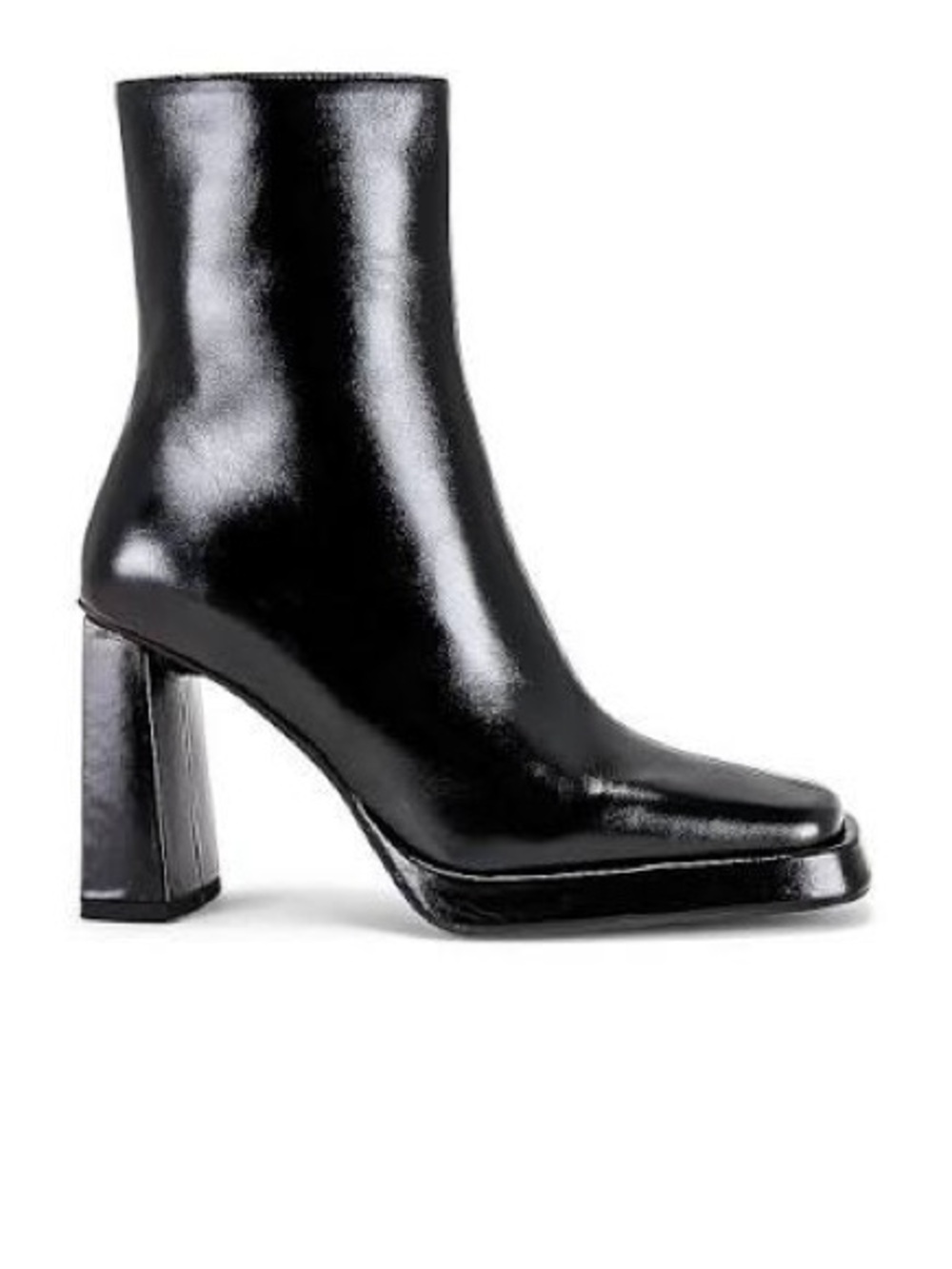 Jeffrey Campbell Maximal Low Black High-Shine Block Heel Ankle Boot - Women's